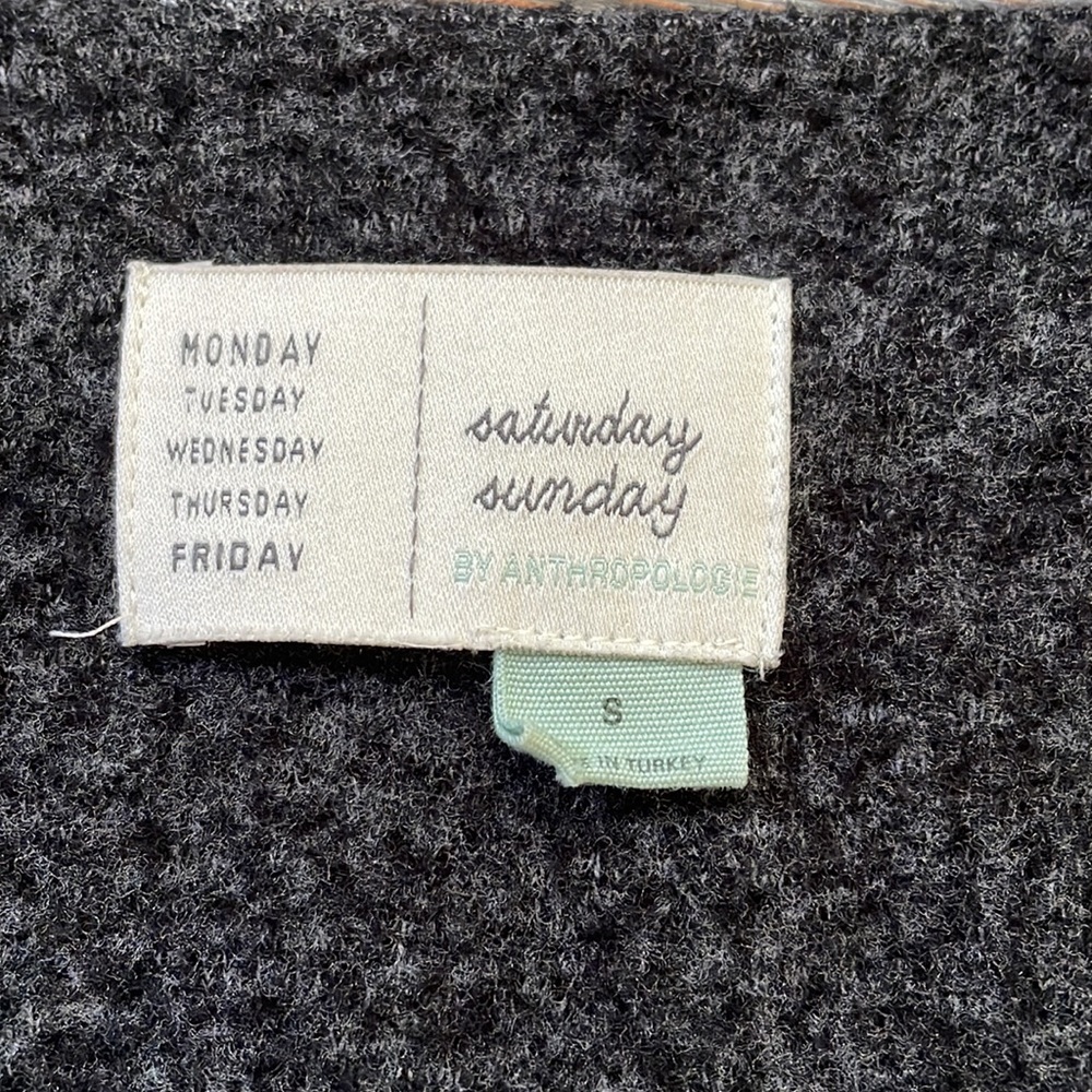 Anthropologie Saturday Sunday charcoal gray super soft wrap tie belt dress small - Picture 5 of 5